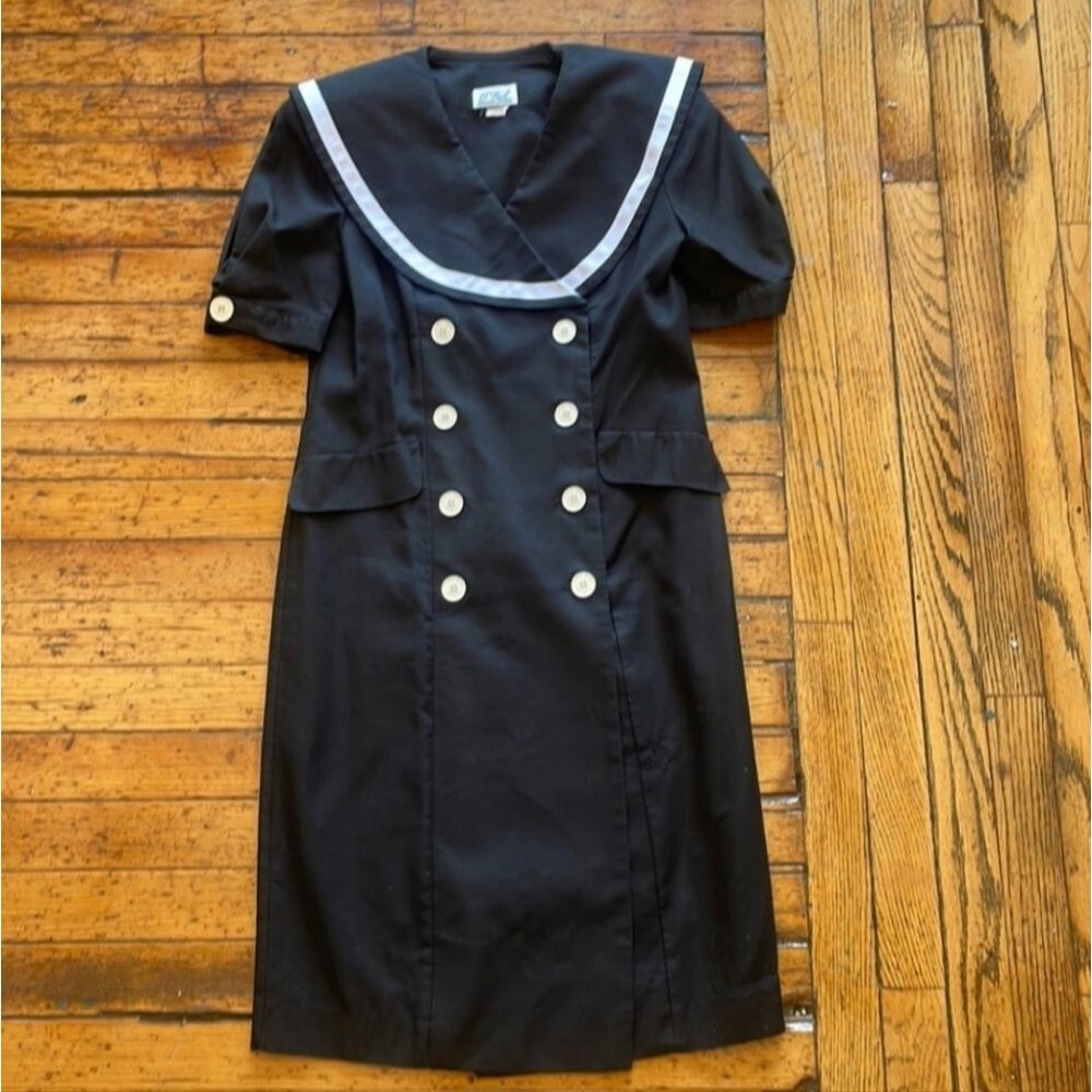 O'Neil Petites‎ Vintage Sailor Style Dress Black Size 4